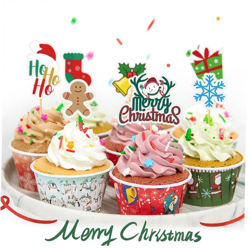 Christmas Cake Picks 30pcs Non Edible Cupcake Toppers Holiday Baking Decorations - Image 5