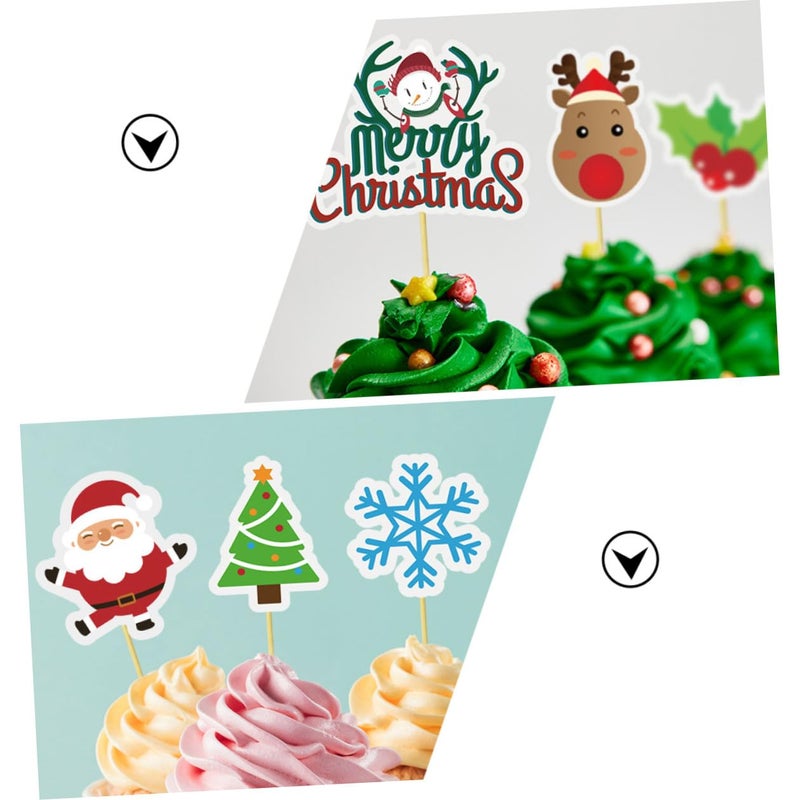 Christmas Cake Picks 30pcs Non Edible Cupcake Toppers Holiday Baking Decorations - Image 4