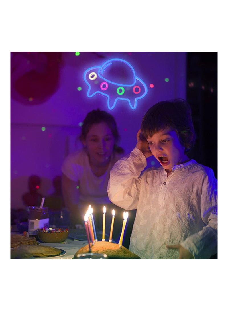 UFO Neon Sign Alien Led Light Wall Decor USB Powered with Switch Spacecraft Alien Gifts for Kids Space Game Accessories for Birthday Bedroom Living Room - Image 3