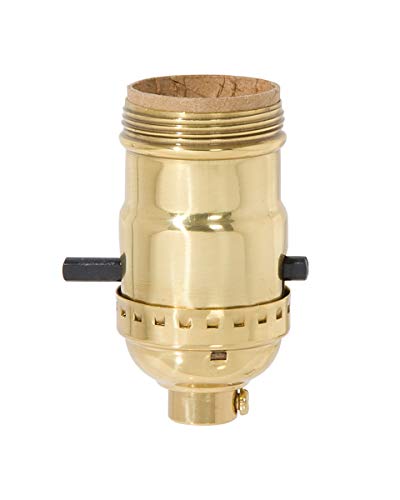 BP Lamp Brass Socket Polished and Lacquered Finish PushThru OnOff Function Uno Thread Shell