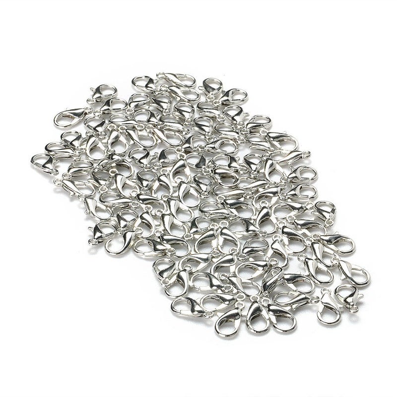Jaz's Metal Lobster Clasp Steel Colour For Jewellery Making Findings Fasteners - Pack Of 50 Pcs