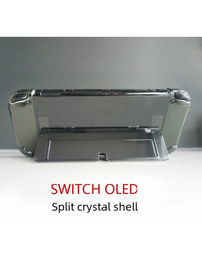 حافظة نينتندو سويتش OLED الشفافة الكريستالية المقسمة لحماية الجهاز - رقيقة من البلاستيك المقوى - Image 3