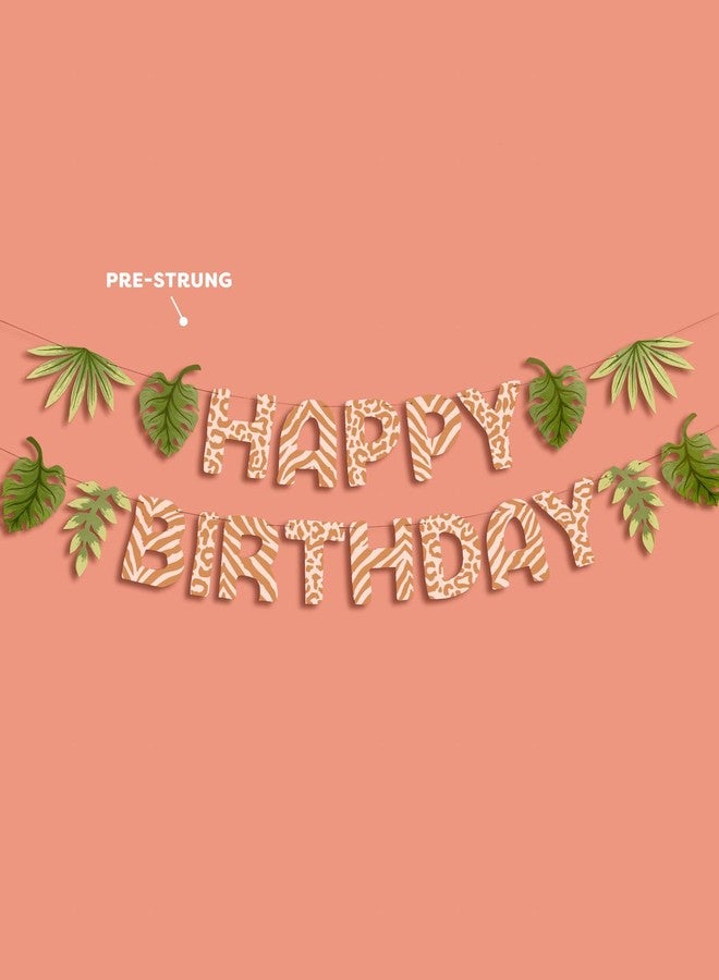 xo, Fetti Safari Happy Birthday Banner, 5 Ft. | Jungle Bday Garland, Kids Party Decoration, Zoo Animal Sign, Rainforest Photoshoot Backdrop - Image 4