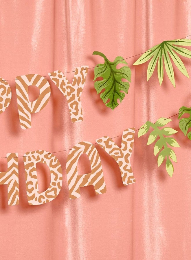 xo, Fetti Safari Happy Birthday Banner, 5 Ft. | Jungle Bday Garland, Kids Party Decoration, Zoo Animal Sign, Rainforest Photoshoot Backdrop - Image 5
