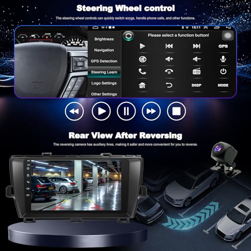 Aitrenlu 4core 64G Upgrade Car Radio For Toyota Prius 2010 2011 2012 2013 2014 2015, Prius Stereo 9inch IPS Touchscreen Wireless Carplay Android Auto, GPS Bluetooth 5GWifi FM Backup Camera Fit for JBL & No JBL - Image 2