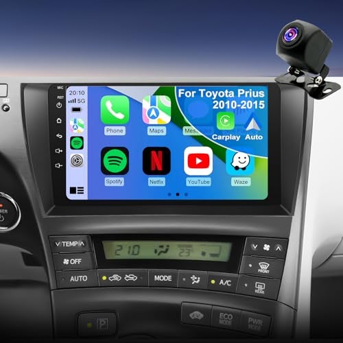 Aitrenlu 4core 64G Upgrade Car Radio For Toyota Prius 2010 2011 2012 2013 2014 2015, Prius Stereo 9inch IPS Touchscreen Wireless Carplay Android Auto, GPS Bluetooth 5GWifi FM Backup Camera Fit for JBL & No JBL - Image 1