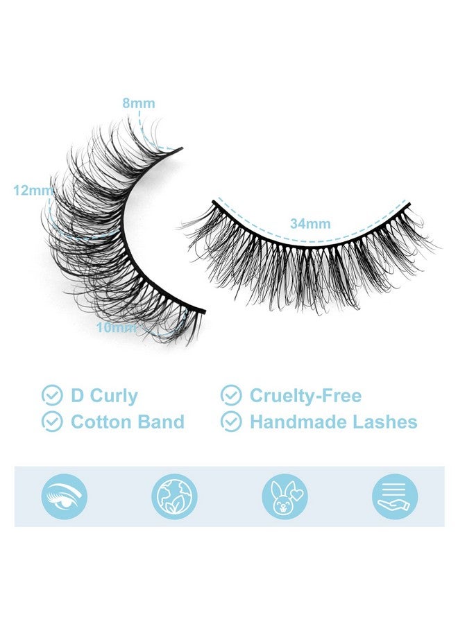 DYSILK Mink Eyelashes Strip Lashes D Curl Lashes 10 Pairs 6D Faux Eyelashes Mink Lashes Natural Look Reusable False Eyelashes Fake Eyelashes Eye Lashes Pack 12Mm - Image 4