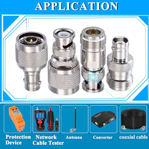 TUOLNK 4PCS N to BNC Coax Adapter Cable Gender Changers, N Type to BNC Coax Connector N Male/Female to BNC Male/Female Coaxial Connector Kit for Antennas,Radios,LMA - Image 3