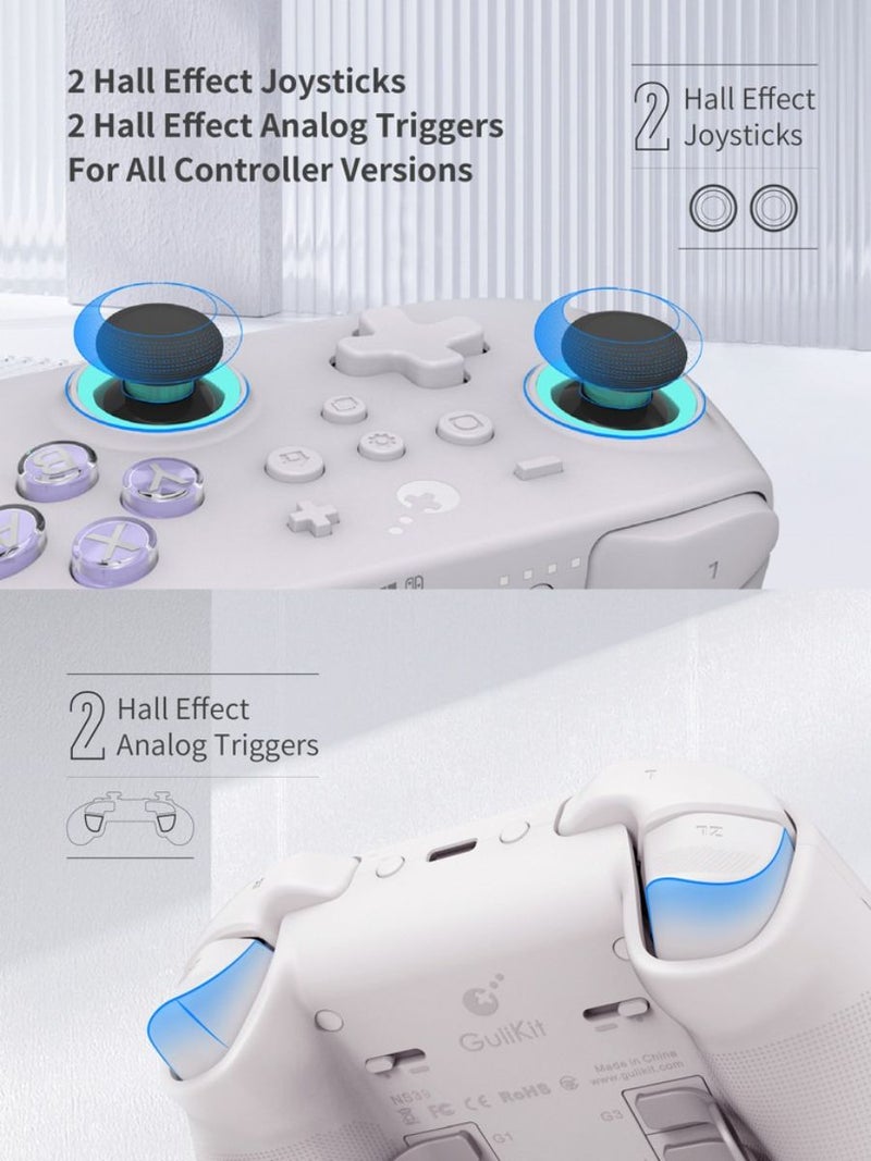 GuliKit Ns39 KK3 MAX Controller King Kong 3 Gamepad with Hall Effect Joysticks and Triggers for Nintendo Switch, White - Image 5