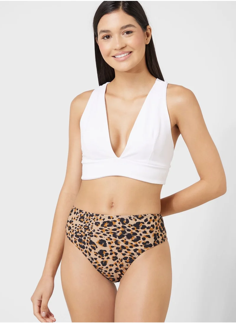 TOPSHOP High Leg Printed Bikini Bottom