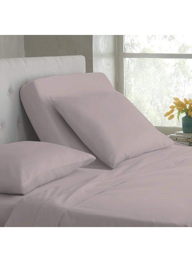 American Club Top Split-King: Adjustable King Bed Sheets - 4PC Bed Sheet Set - 100% Egyptian Cotton - 400 Thread Count - 15 Inch Deep Pocket, Top Split King, Silver - Split Down 34 inches from The top  - Image 1