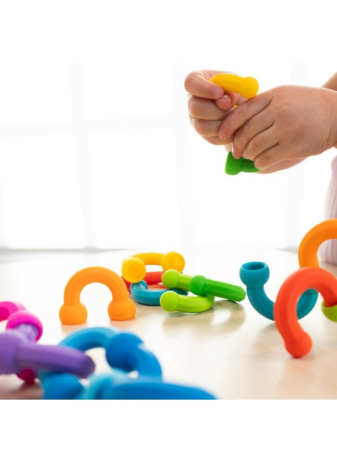 Fat Brain Toys Fat Brain Toys Plip Links, Silicone Building Toys for Creative Play, Creative Construction Play Set for Preschoolers, Kids Toys Ages 3 to 12  - Image 3