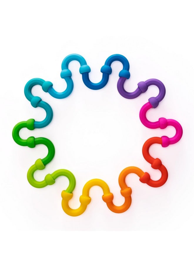 Fat Brain Toys Fat Brain Toys Plip Links, Silicone Building Toys for Creative Play, Creative Construction Play Set for Preschoolers, Kids Toys Ages 3 to 12  - Image 1