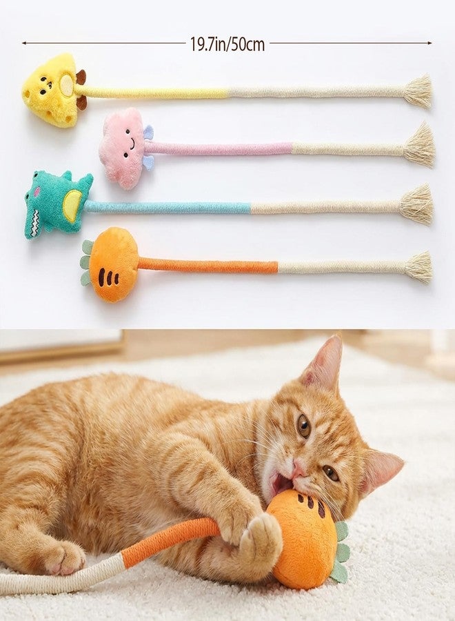 Shudyear 4 Pack Cat Chew Rope Toys, Cotton Cat Rope Toy for Biting and Kicking, Durable Interactive Cat Toy for Indoor Cats Kittens & Adult Cats - Image 5