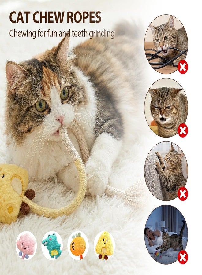 Shudyear 4 Pack Cat Chew Rope Toys, Cotton Cat Rope Toy for Biting and Kicking, Durable Interactive Cat Toy for Indoor Cats Kittens & Adult Cats - Image 2