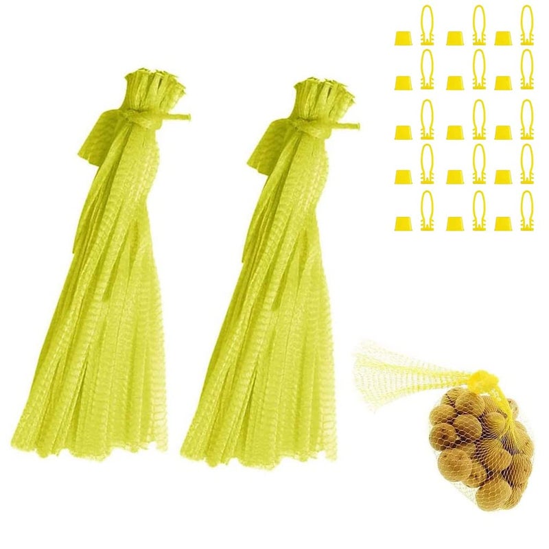 EBOCACB 100pcs Egg Hatching Bags Strong Stretchable Plastic 15 inch Mesh Bag Reusable for Vegetables Fruits Toys - Image 1