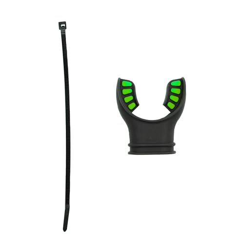 Scuba Choice Ultra Black Silicone Mouthpiece with Regulator Tie - Comfortable, Durable, Compatible - Fits Most Regulators & Snorkels for Diving and Snorkeling (Green) - Image 2