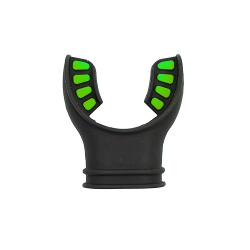 Scuba Choice Ultra Black Silicone Mouthpiece with Regulator Tie - Comfortable, Durable, Compatible - Fits Most Regulators & Snorkels for Diving and Snorkeling (Green) - Image 1