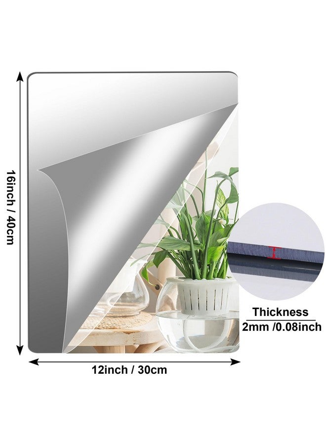 JUNEBRUSHS JUNEBRUSHS 8 Pack Self Adhesive Acrylic Mirror, 12x16 Inch Mirror Tiles,Flexible Sheets Wall Stickers, Frameless Small Mirror - Image 2
