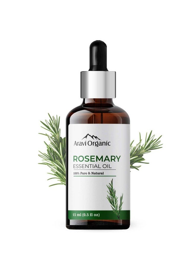 Aravi Organic - 100% Pure Tea Tree And Rosemary Essential Oil For Healthy Hair And Skin - For Women And Men -15 Ml Each - Image 1