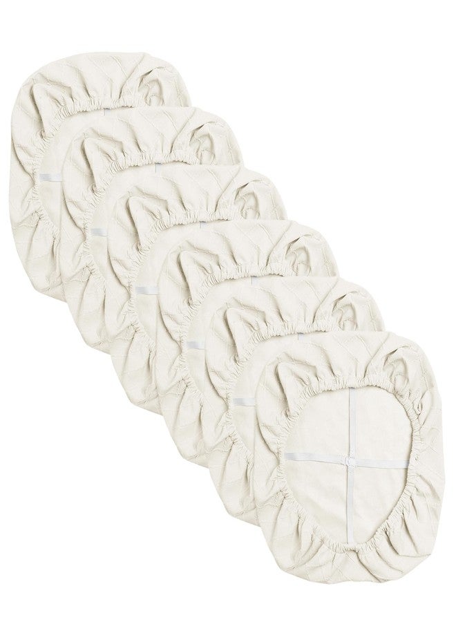 Yikko Chair Seat Covers, High-Density Check Jacquard Ekedalen Seat Covers for Dining Kitchen Restaurant Banquet, Stretch Removable Washable Chair Seat Cushion Protector (6, White) - Image 1