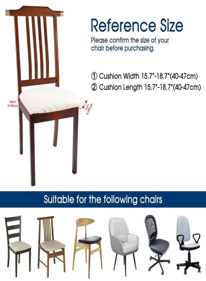 Yikko Chair Seat Covers, High-Density Check Jacquard Ekedalen Seat Covers for Dining Kitchen Restaurant Banquet, Stretch Removable Washable Chair Seat Cushion Protector (6, White) - Image 3