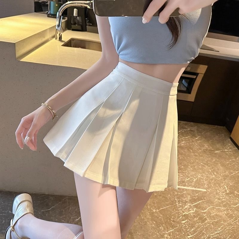 Black Pleated Skirt For Women In Autumn And Summer Short Skirt Small High Waist Suit Skirt - Image 5