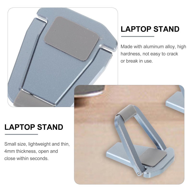 Aluminum Alloy Laptop Stand with Cooling Airflow for Desk Portable Notebook Holder Gray - Image 4