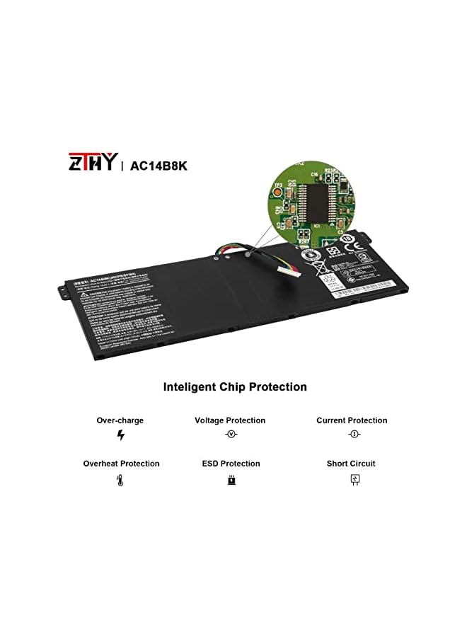 ZTHY Ac14B8K Laptop Battery For A Cer Aspire R5-471T R5-571T R5-571Tg R5-571Tg-7229 R7-371T N15W5 Cb5-571 Cb3-531 Swift 3 Sf314-51 Sf314-52 Nitro 5 An515-51 An515-52 An515-53 Aspire 5 A515-51 - Image 2