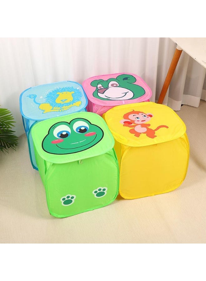 Kids Storage Basket (Multi-Color & Shape) - Cartoon Design Foldable Portable Fabric Storage Basket - Storage Bag - Kids Laundry Baskets, Toy Storage & Dirty Clothes Organizer - Kids Storage Basket - Baby Stuff Storage Basket - Toy Basket - Multifunctional Foldable Toy Laundry Organizer Basket - Foldable Kids Toy Basket - Image 3