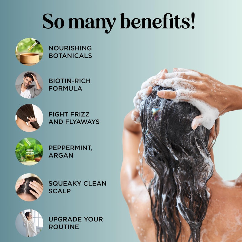 Maple Holistics Volumizing Biotin Shampoo and Conditioner Set - Sulfate Free Shampoo and Conditioner for Dry Damaged Hair Care - Thinning Hair Shampoo and Conditioner with Nourishing Biotin and Argan Oil (Mint) - Image 3