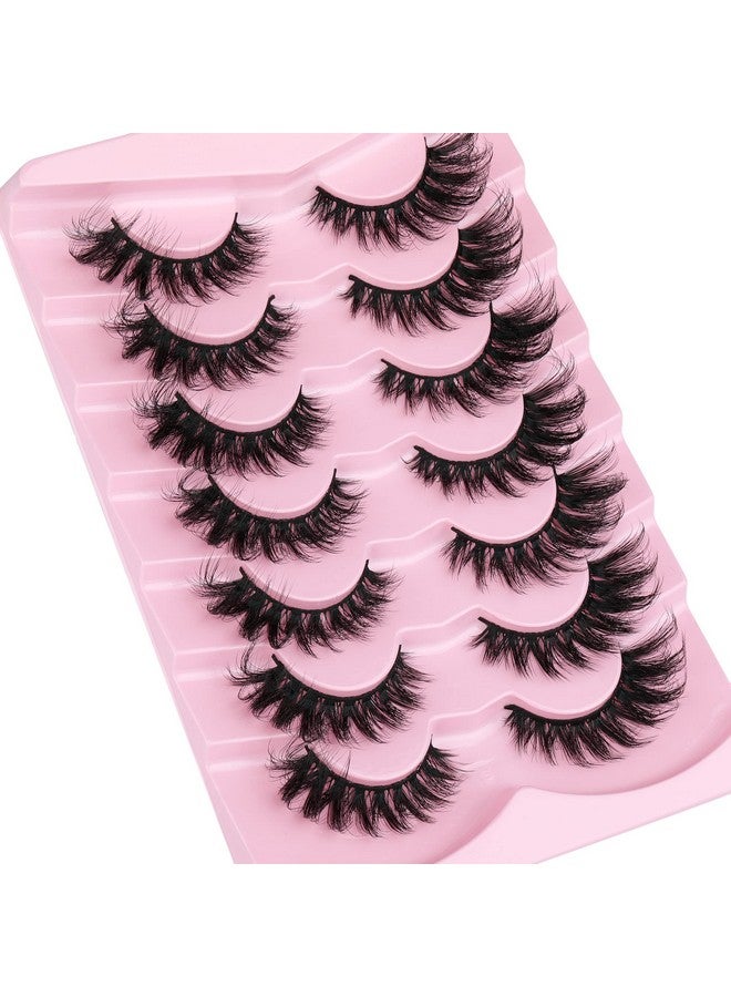 جيمير رموش صناعية من فرو المنك، رموش صناعية ناعمة بمظهر طبيعي، رموش صناعية كثيفة بمظهر عين القط، رموش صناعية سميكة 17 مم، تبدو مثل وصلات الرموش، عبوة من 7 أزواج - Image 2