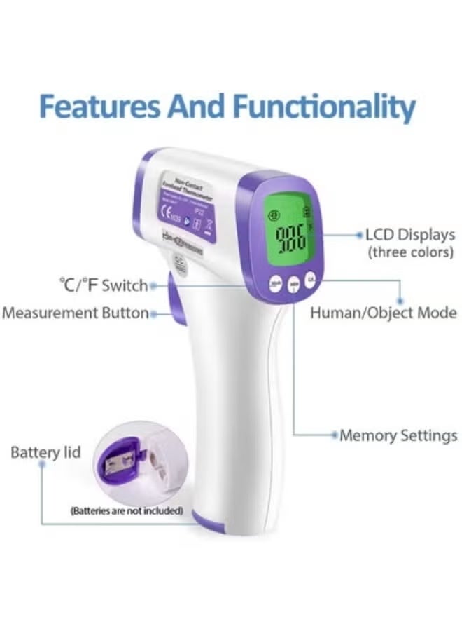 Heavy-Duty Non-Contact Infrared Forehead Thermometer, Digital LCD Temperature Scanner for Home, Clinics & Professional Use - Image 4
