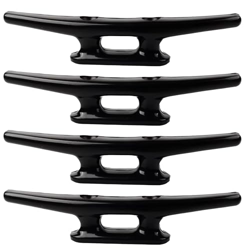 Laorde Nylon Boat Cleats Black, 4"/5"/6"/8", Marine Grade Dock Cleats for Rope, Kayak, Mooring, Canoe, Maritime Decor, Tie Down (6 inch 4 Pack) - Image 1