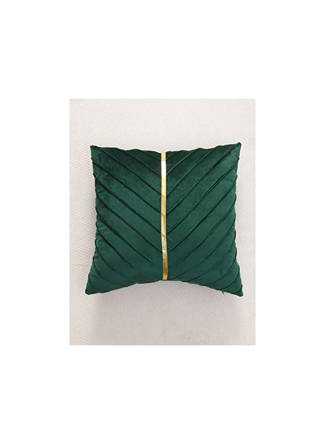 IAF pintuck Velvet Thrown Pillow Cover, Luxurious Cushion For Bed Room, Living Room, modern cushions, Thrown pillow cases, Cushion 45 * 45 without filler, velvet cushion cover. (Green) - Image 2