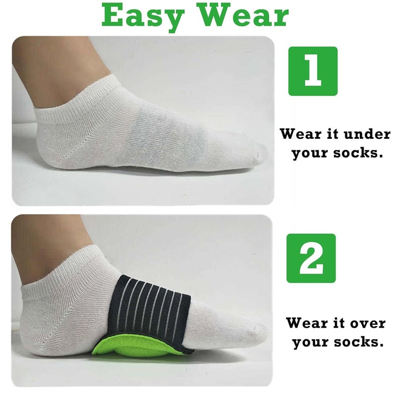 Tishta Flat Foot Brace & Flat Foot Orthopedic Brace - Cushioned Arch Support Pad for Plantar Fasciitis, Comfortable Compression Band Absorbs Shock and Relieves Standing Pain (1 Pair) - Image 4