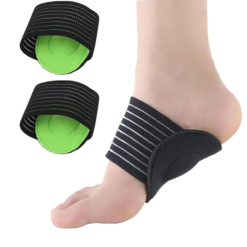 Tishta Flat Foot Brace & Flat Foot Orthopedic Brace - Cushioned Arch Support Pad for Plantar Fasciitis, Comfortable Compression Band Absorbs Shock and Relieves Standing Pain (1 Pair) - Image 1