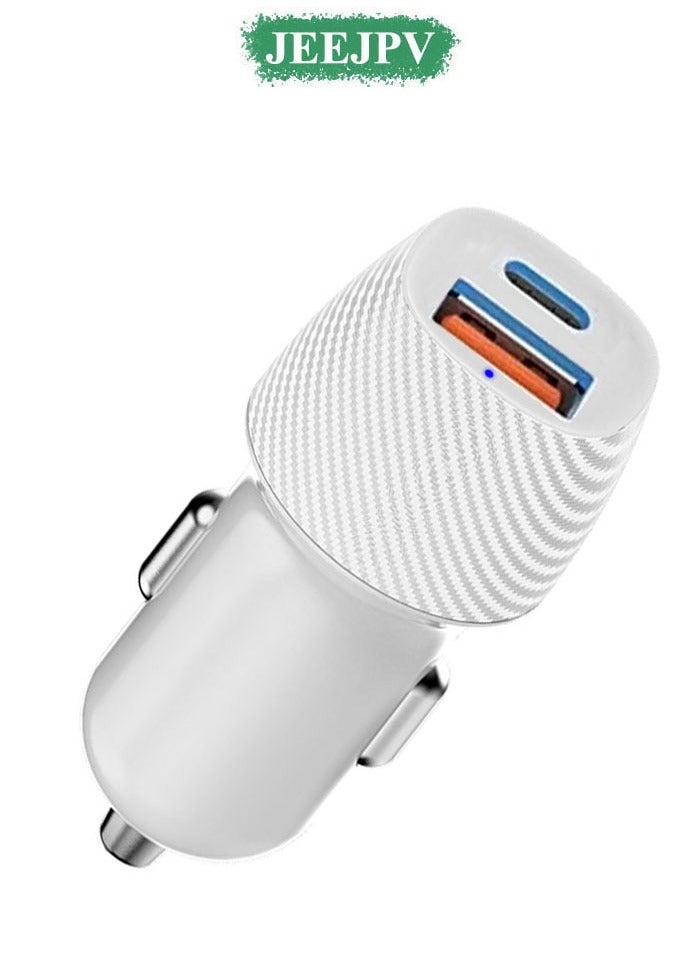 JEEJPV New fiber pattern car charger fully compatible with A+C48W fast charger car charger QC3.0 car charger