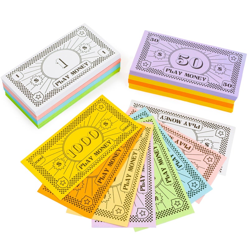 Apostrophe Games Opoly Play Money – 520Pcs Fake Money for Board Games – 65 of Each Bill in 8 Denominations – $1, 5, 10, 20, 50, 100, 500, & $1000 - Paper Money for Pretend Play Cashier, Refill Packs - Image 5