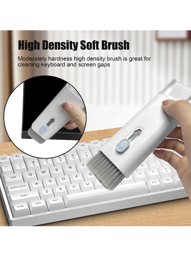 DUSALA 7 in 1 Computer Keyboard Cleaning Brush Set Earbuds Cleaning Pen Wireless Bluetooth Headset Charging Box Electronics Keyboard Cleaning Tools Cleaner Keycap Puller Kit (Blue) - Image 4