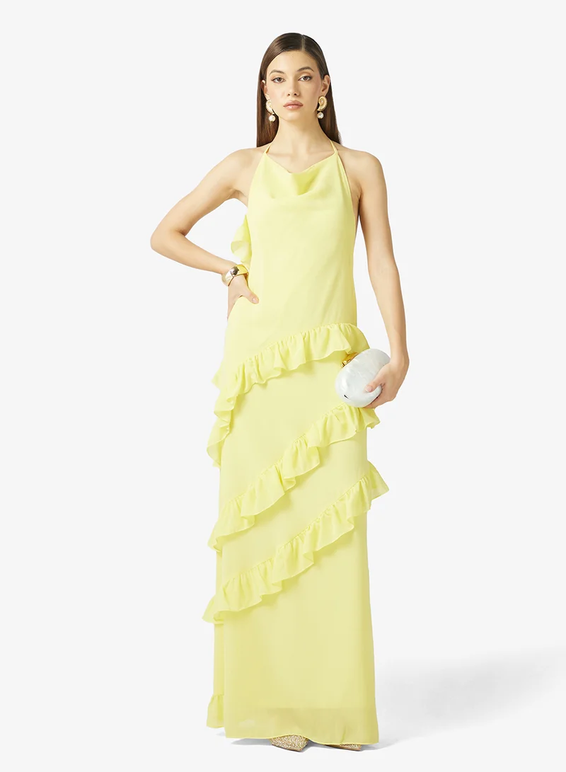 Ella  Ruffled Dress With Back Tie Up for Women | Best Price UAE