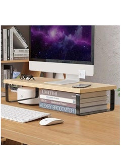 Hihonor 60CM Monitor Stand,Monitor stand riser,Monitor stand wooden+metal combined desktop Monitor riser, for home, office, screen, laptop, PC, ergonomic table and table top manager  - Image 4