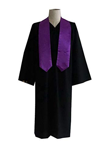 Grad Days Unisex Adult Plain Graduation Stole 60'' Long Purple - Image 4