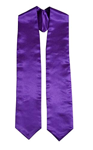 Grad Days Unisex Adult Plain Graduation Stole 60'' Long Purple - Image 1