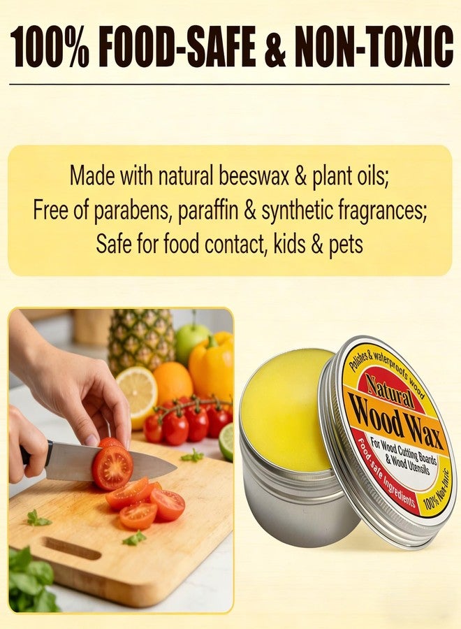 UMOKO 7.05 oz Natural Wood Wax for Cutting Boards & Utensils, Large Capacity Food-Safe Beeswax Formula, Waterproof - Image 4