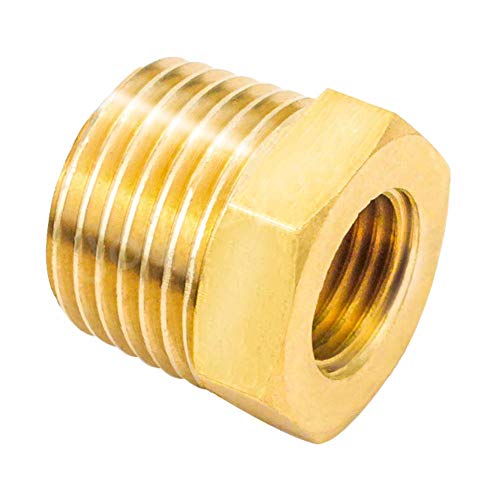 Joywayus Reducer Hex Bushing Brass Reducing Cast Pipe Fitting 3/8" NPT Male x 1/4" NPT Female Adapter(Pack of 3) - Image 5