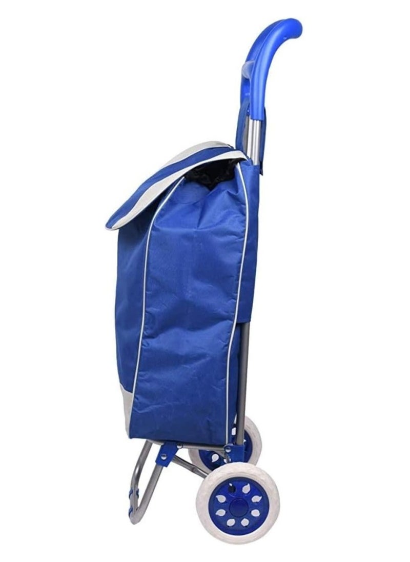 DubaiGallery Folding Essential Shopping Trolley Fabric Luggage Bag with 2 Wheels  - Image 2