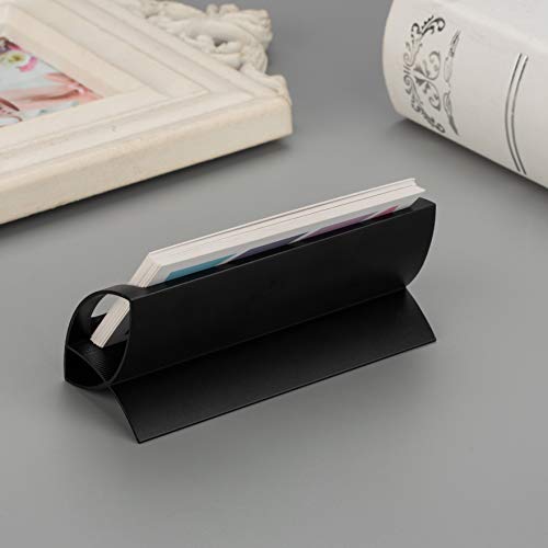 BAOHD Metal Business Card Holder for Desk, Modern Aluminum Business Card Display Holder Stand, Desktop Name Card Rack Organizer Desk Accessory for Office Home (Black) - Image 5