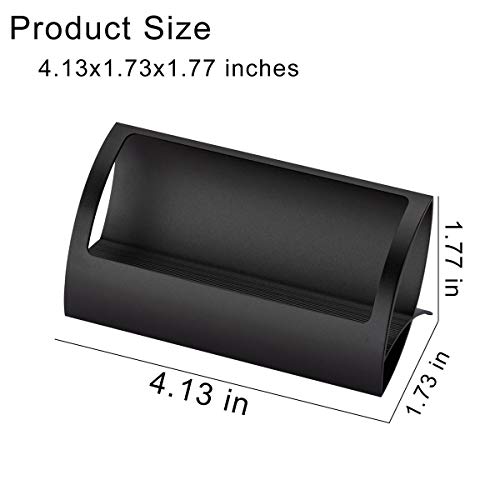 BAOHD Metal Business Card Holder for Desk, Modern Aluminum Business Card Display Holder Stand, Desktop Name Card Rack Organizer Desk Accessory for Office Home (Black) - Image 2