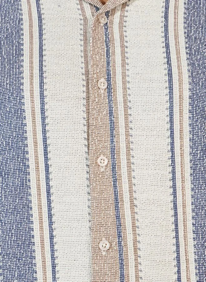 Styli Styli Stripe Knit Resort Collar Relaxed Fit Shirt and Shorts Co-Ords
